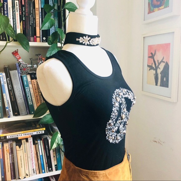 Velvet and rhinestone vintage vibe choker - Picture 4 of 12